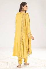 Golden Viscose Embroidered 3PC Unstitched From Sohaye By Diners