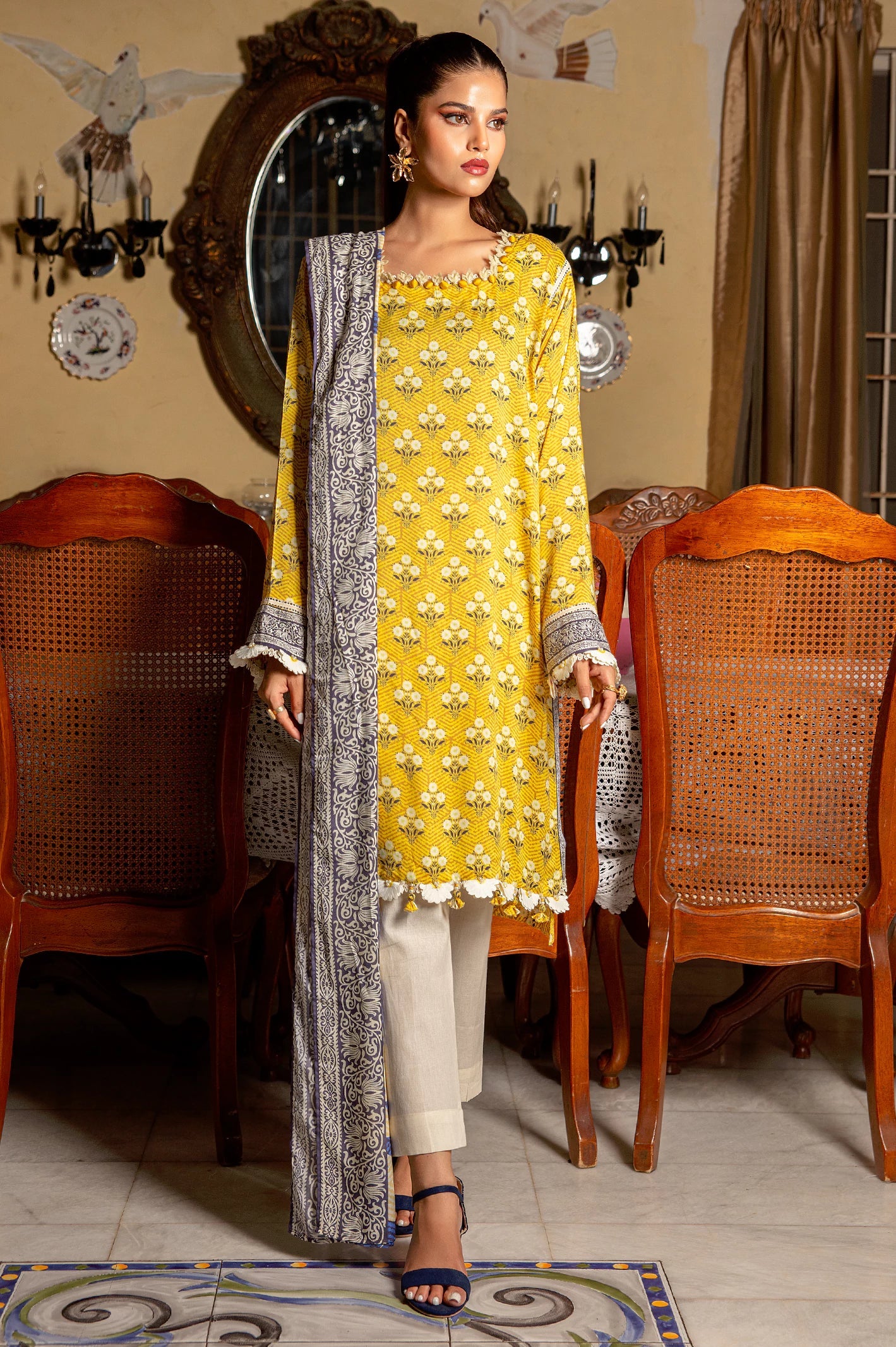 Viscose Digital Printed 3PC Unstitched Suit From Sohaye by Diners