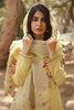 3PC Unstitched Yellow Pearl Slub Embroidered Suit