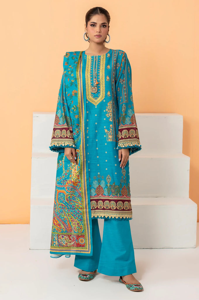 Ferozi Khaddar Printed 3PC Unstitched Suit From Sohaye By Diners