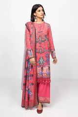 Pink Khaddar Printed 3PC Unstitched Suit From Sohaye By Diners