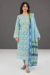 Blue Khaddar Embroidered Printed 3PC Unstitched From Sohaye By Diners