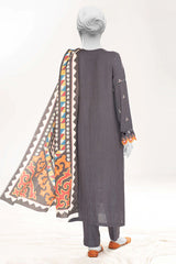 Dark Grey Embroidered 3PC Unstitched