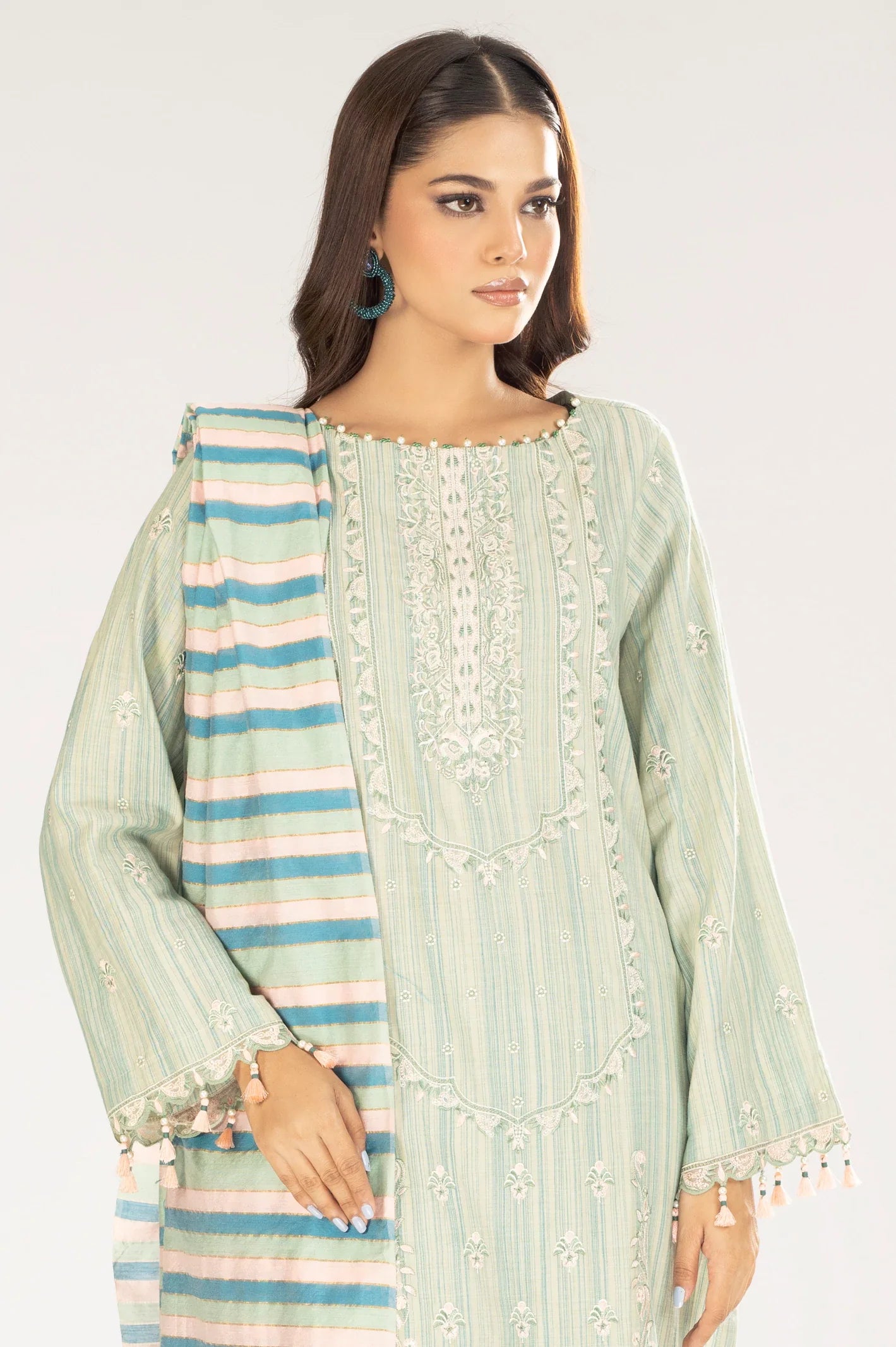 Jacquard Embroidered 3PC Unstitched Suit From Sohaye by Diners