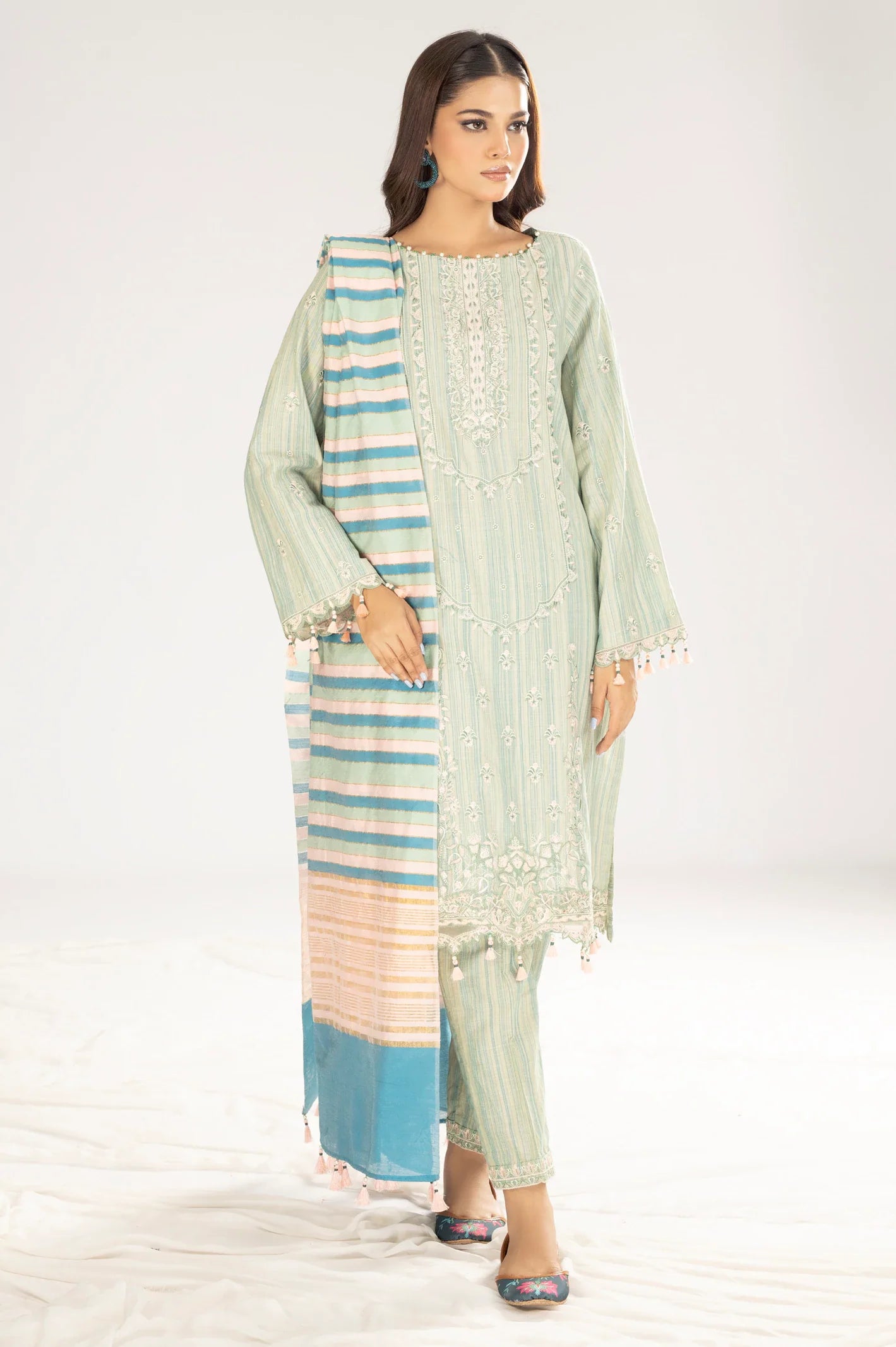 Jacquard Embroidered 3PC Unstitched Suit From Sohaye by Diners