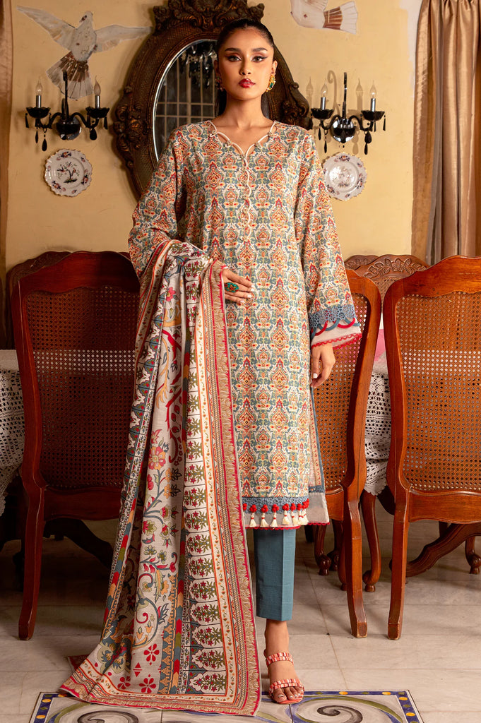 Khaddar Digital Printed 3PC Unstitched Suit From Sohaye By Diners