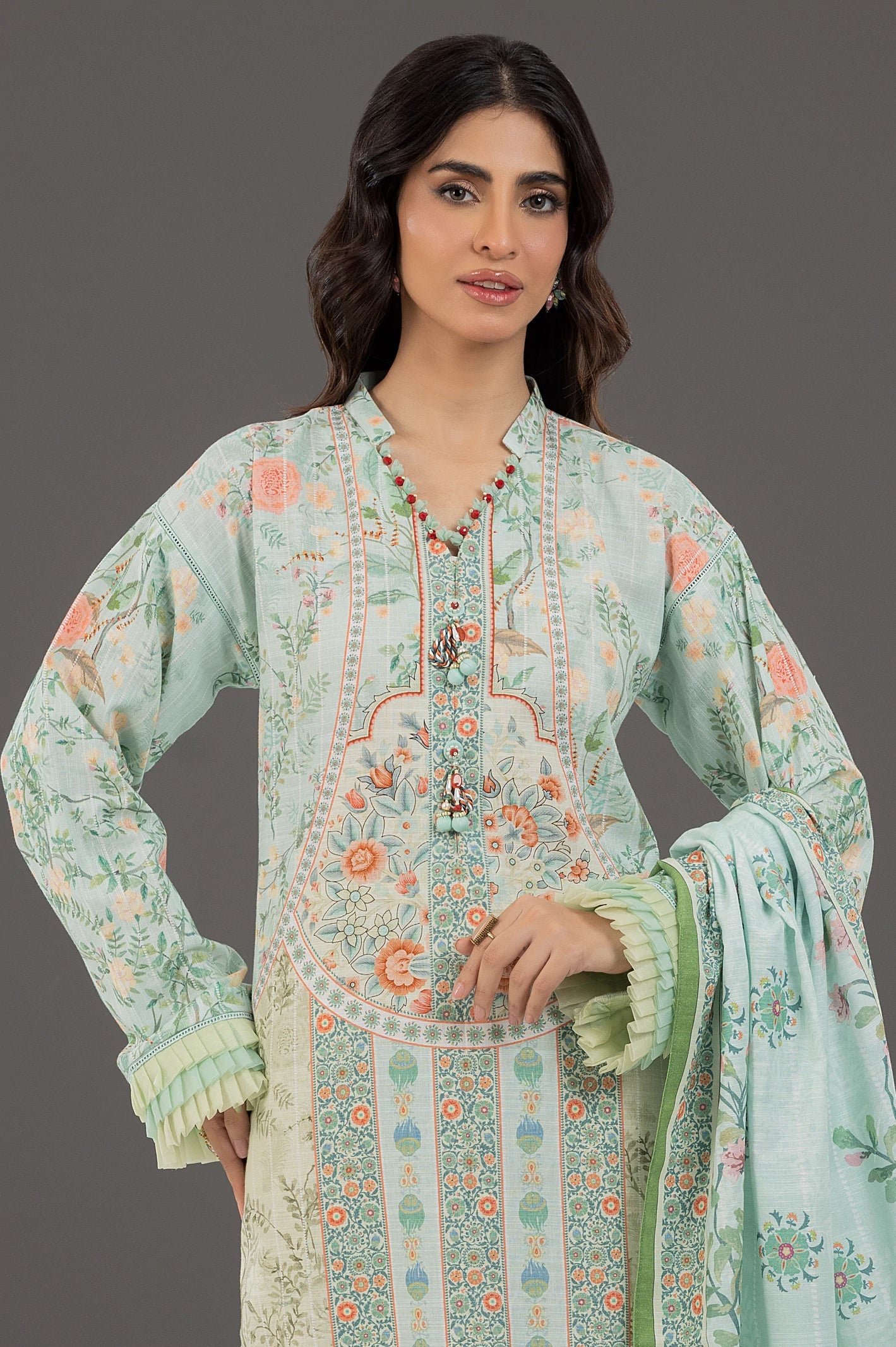 Khaddar Printed 3PC Unstitched Suit From Sohaye