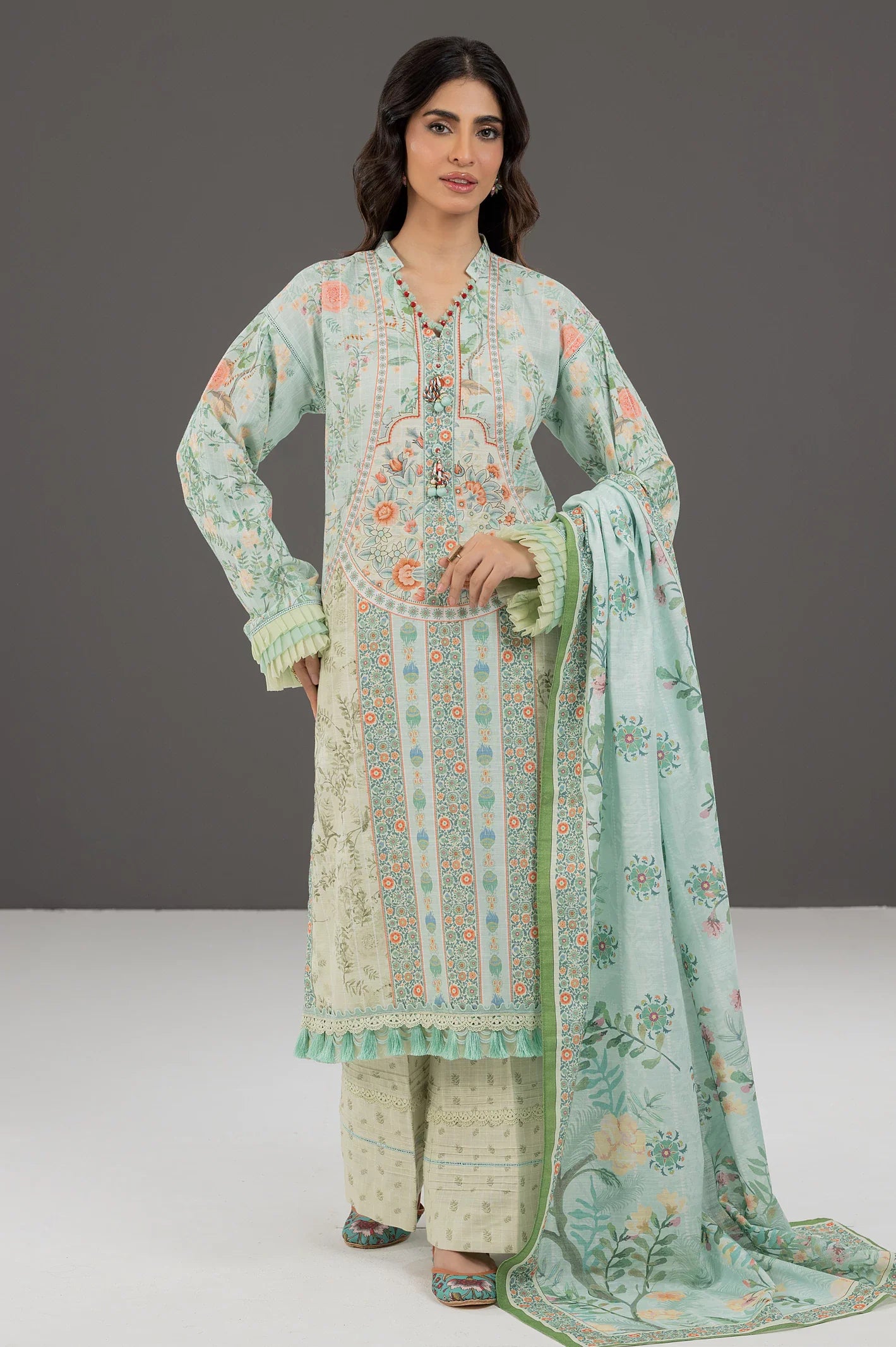 Khaddar Printed 3PC Unstitched Suit From Sohaye