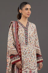 Khaddar Printed 3PC Unstitched Suit From Sohaye