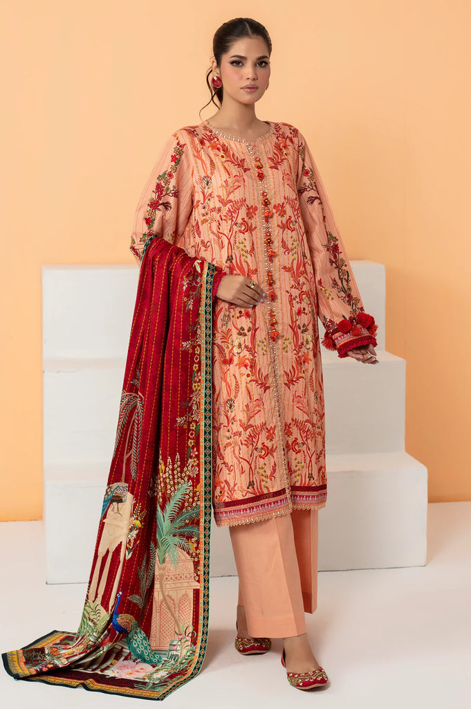 Light Brown Viscose Printed 3PC Unstitched From Sohaye By Diners