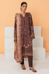 Brown Viscose Printed 3PC Unstitched From Sohaye By Diners