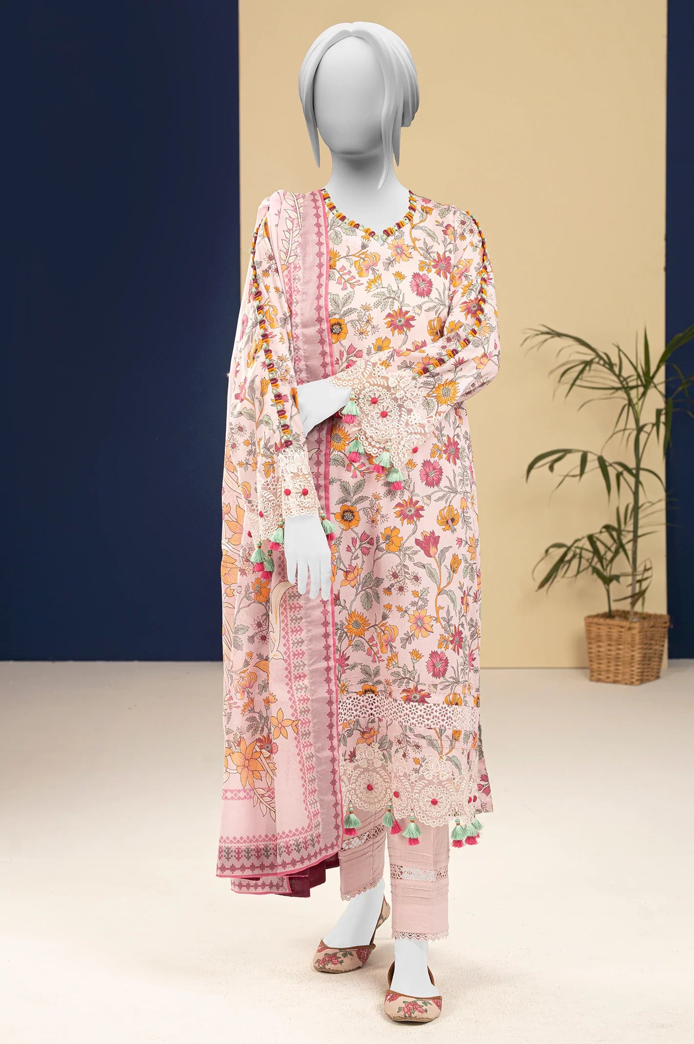 Light Pink Printed 3PC Unstitched - Ilaf Summer Collection From Sohaye By Diners