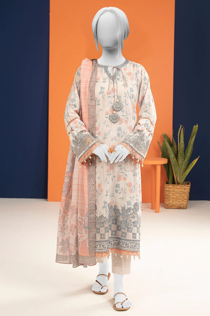 White Printed 3PC Unstitched - Ilaf Summer Collection From Sohaye By Diners