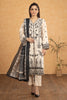 Cream 3PC Unstitched Embroidered Suit