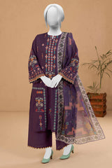 Dark Purple Embroidered 3PC Unstitched From Sohaye By Diners