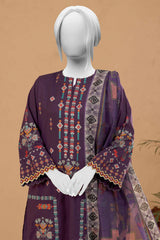 Dark Purple Embroidered 3PC Unstitched From Sohaye By Diners