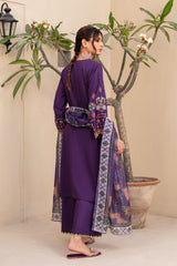 Dark Purple Embroidered 3PC Unstitched