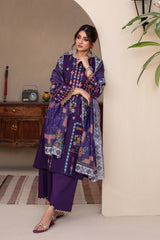 Dark Purple Embroidered 3PC Unstitched