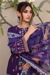 Dark Purple Embroidered 3PC Unstitched