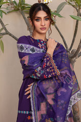 Dark Purple Embroidered 3PC Unstitched
