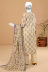 Light Beige Printed 3PC Unstitched From Sohaye By Diners