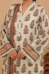 Beige Printed 3PC Unstitched From Sohaye By Diners