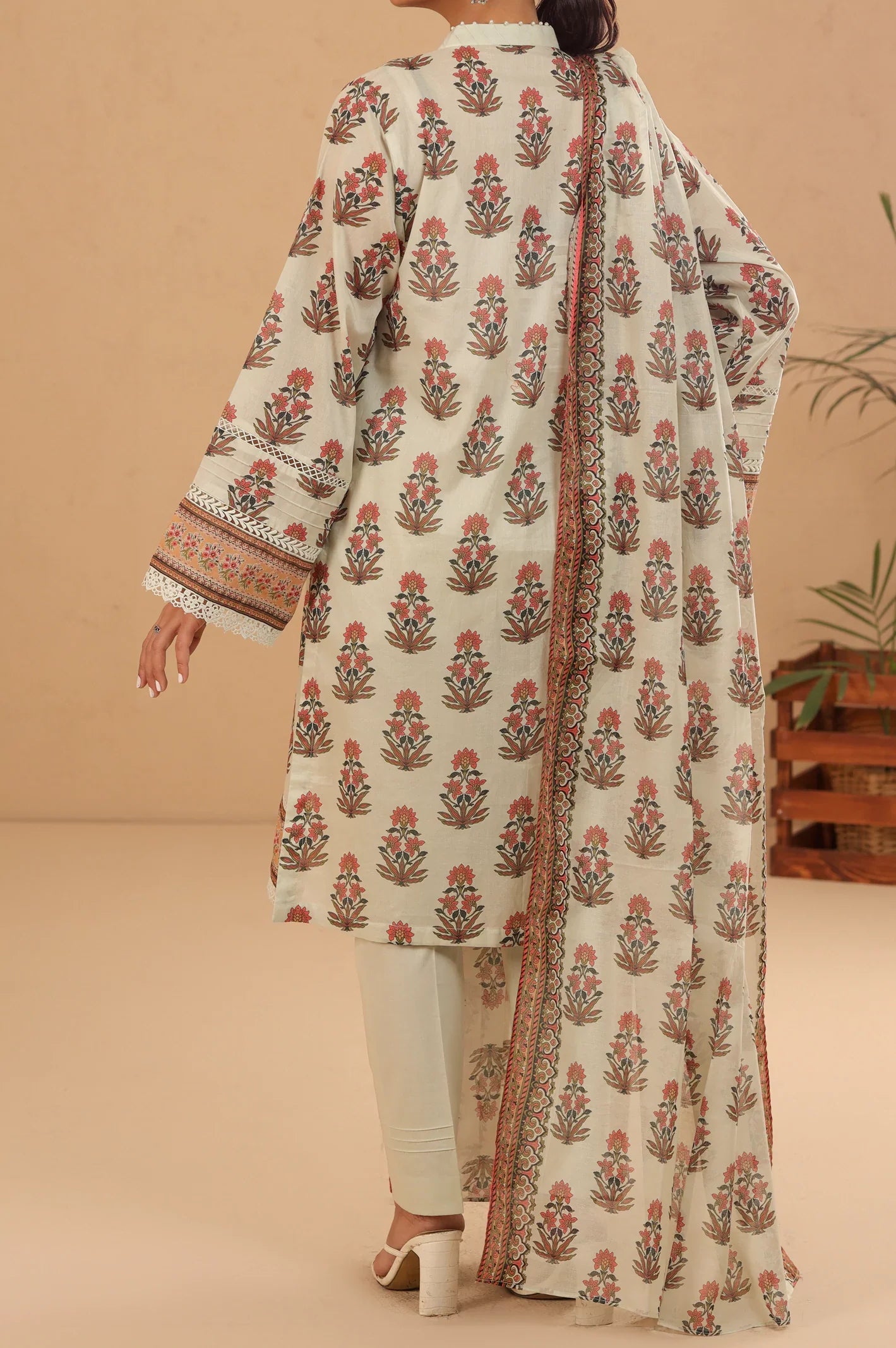 Beige Printed 3PC Unstitched From Sohaye By Diners
