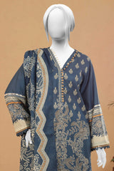 Blue Printed 3PC Unstitched From Sohaye By Diners