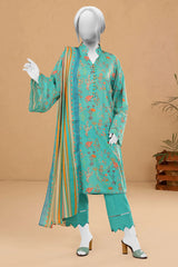 Sea Green Printed 3PC Unstitched From Sohaye By Diners