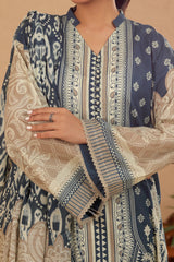 Cream Printed 3PC Unstitched From Sohaye By Diners