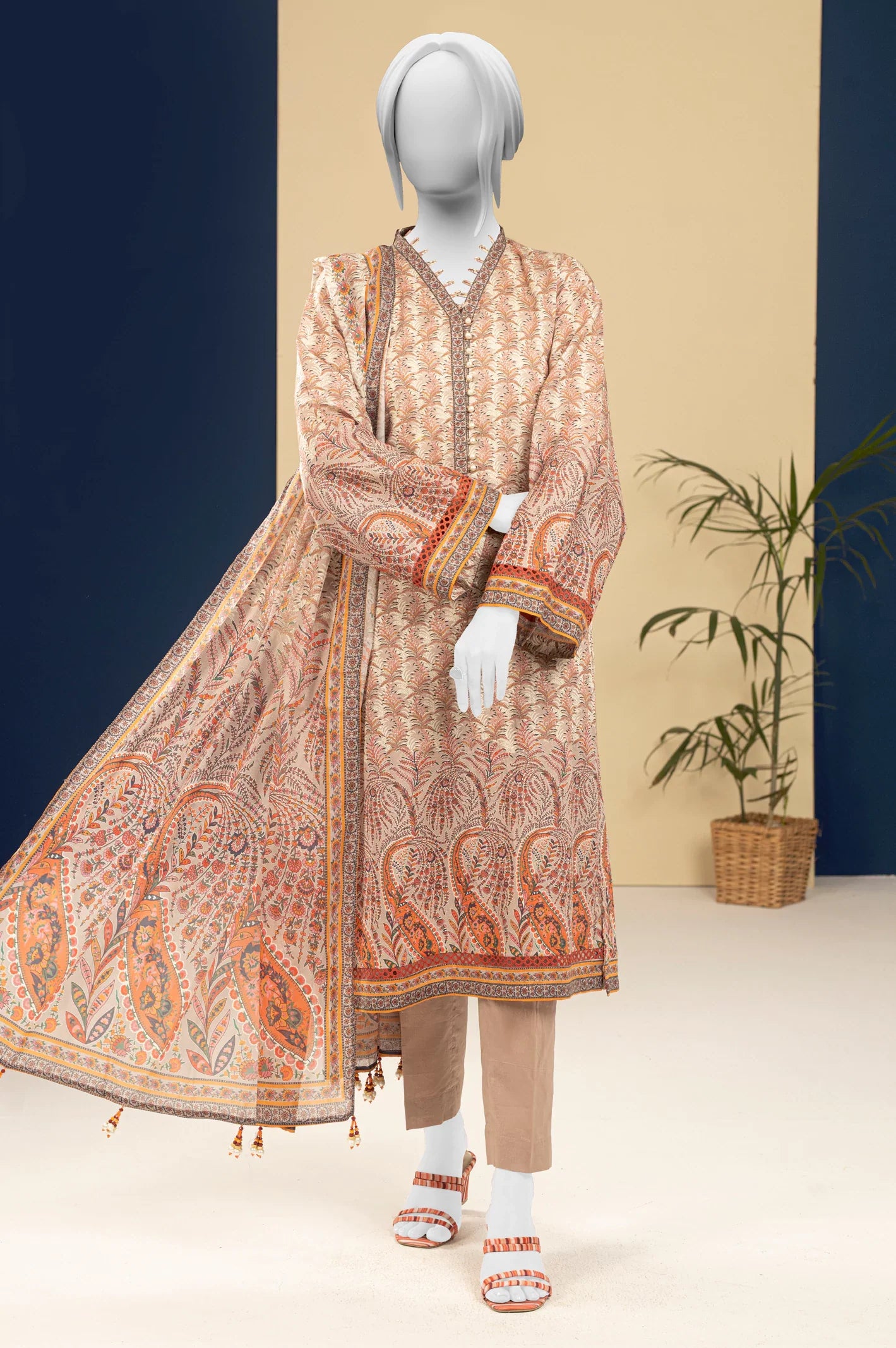 Lawn Grey Printed 3PC Unstitched From Sohaye By Diners