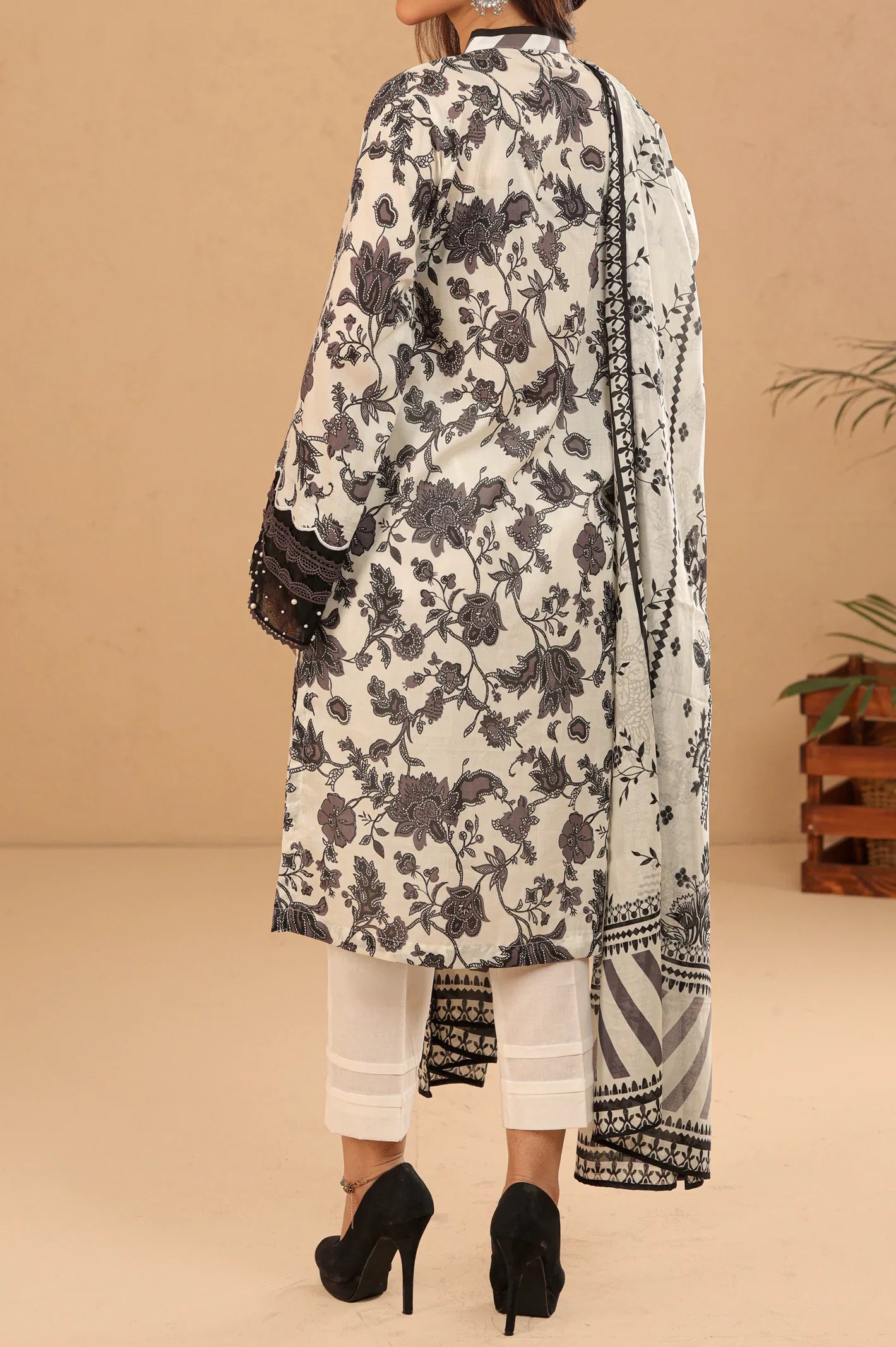 Black Printed 3PC Unstitched From Sohaye By Diners