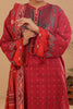 Red Printed 3PC Unstitched From Sohaye By Diners
