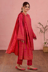 Pink Jacquard 3PC Unstitched
