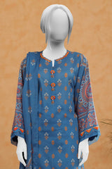 Blue Printed 3PC UnstitchedFrom Sohaye By Diners