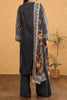 3PC Dark Grey Printed Unstitched Suit