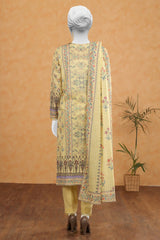 Yellow Printed 3PC UnstitchedFrom Sohaye By Diners