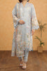 3PC Sky Blue Unstitched Printed Suit