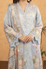 3PC Sky Blue Printed Unstitched Suit