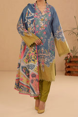 Blue Printed 3PC Unstitched From Sohaye By Diners