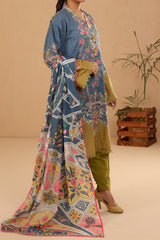 Blue Printed 3PC Unstitched From Sohaye By Diners