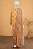 3PC Orange Printed Unstitched Lawn