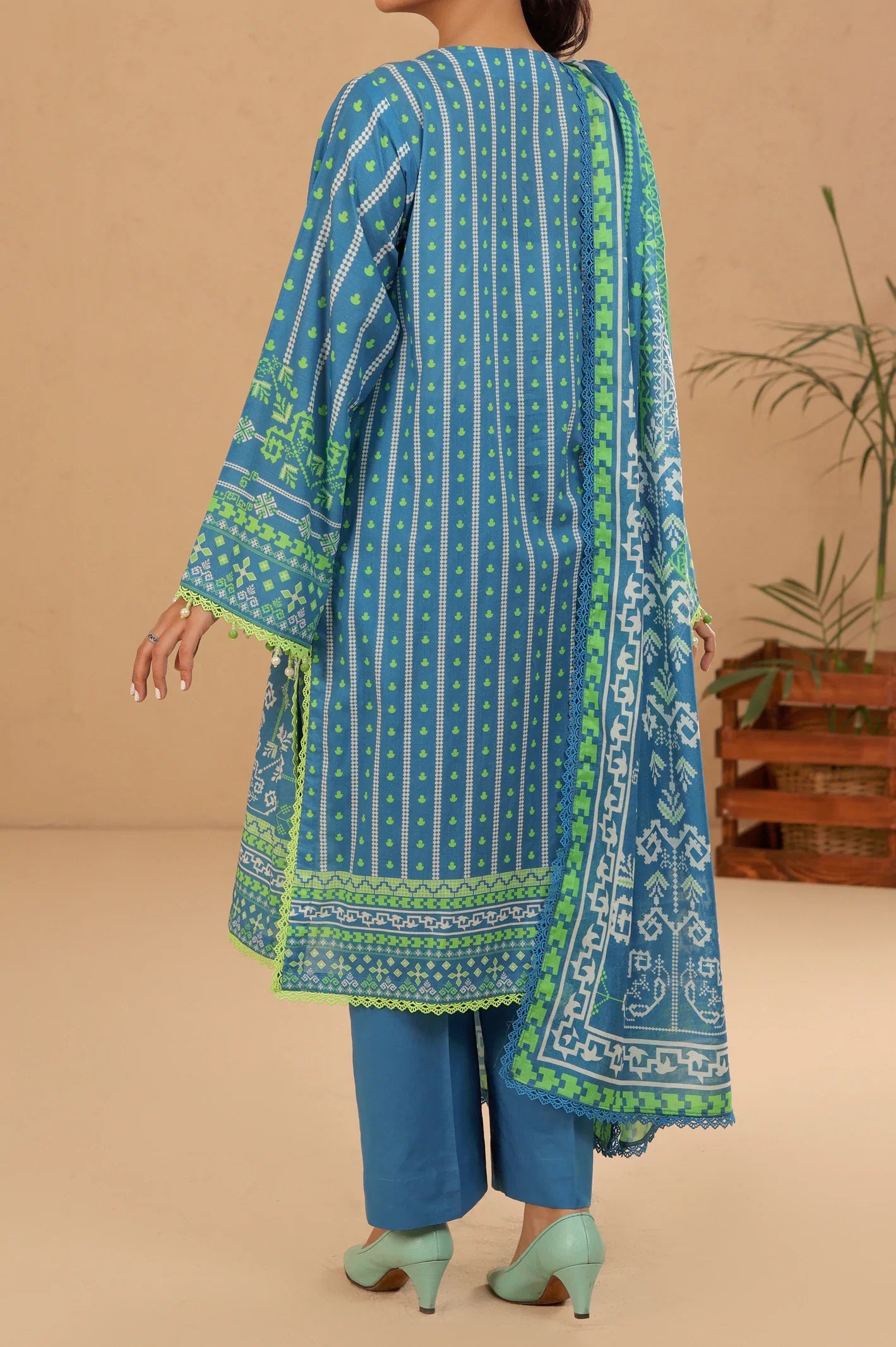 Blue Printed 3PC Unstitched From Sohaye By Diners
