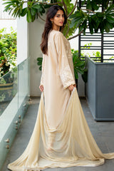 Beige Embroidered 3PC Unstitched