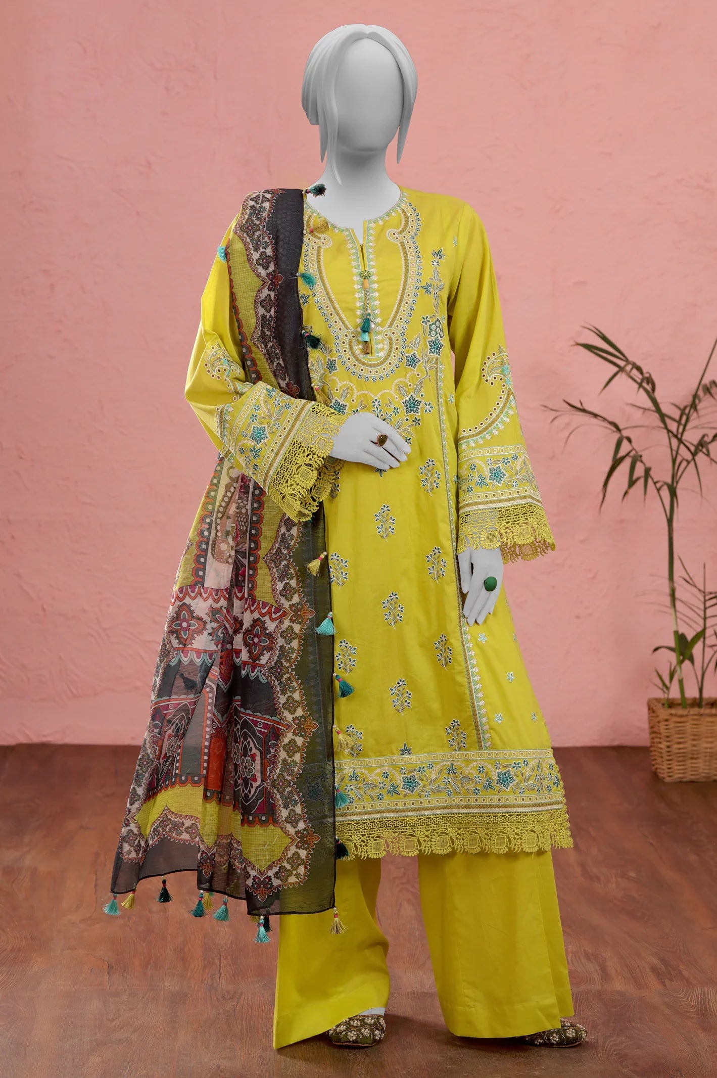 Light Green Embroidered 3PC Unstitched From Sohaye By Diners