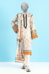 Cream Printed 3PC Unstitched From Sohaye By Diners