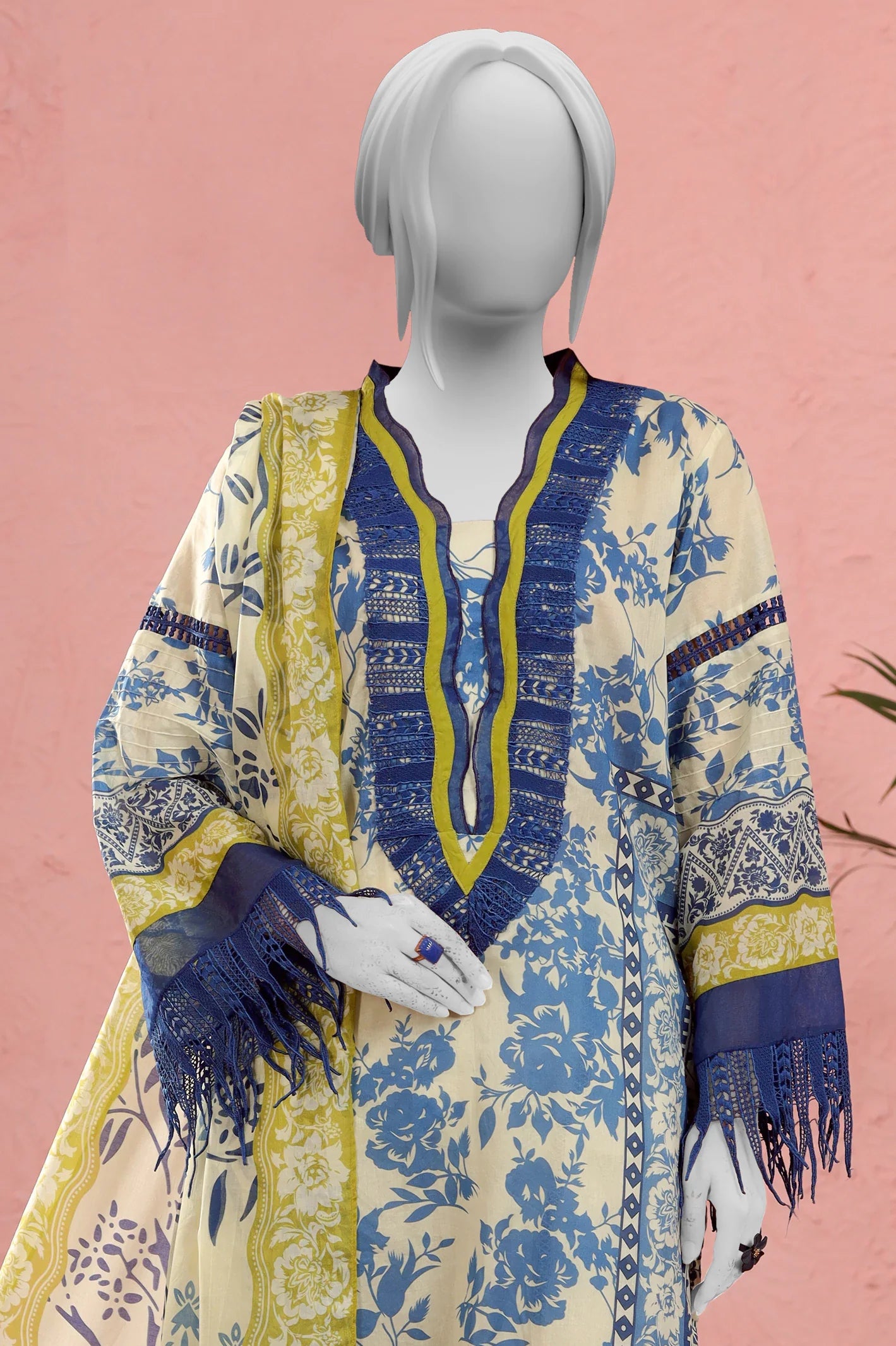 Blue Printed 3PC Unstitched From Sohaye By Diners