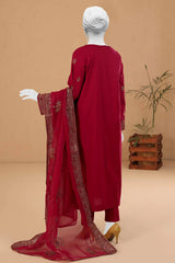 Magenta Embroidered 3PC Unstitched