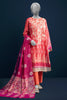 Pink Embroidered 3PC Unstitched Lawn Suit For Women From Sohaye By Diners