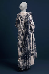 Light Beige Printed 3PC Unstitched Lawn Suit For Women From Sohaye By Diners
